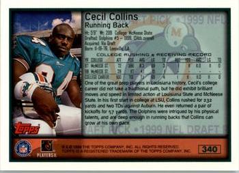 1999 Topps #340 Cecil Collins Back