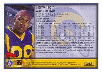 1999 Topps #343 Torry Holt Back
