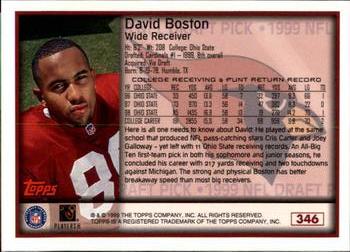 1999 Topps #346 David Boston Back