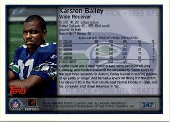 1999 Topps #347 Karsten Bailey Back