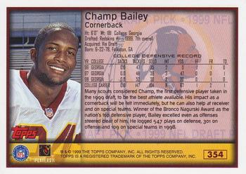 1999 Topps #354 Champ Bailey Back