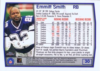 1999 Topps Chrome #30 Emmitt Smith Back