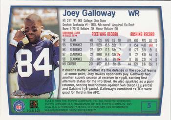 1999 Topps Chrome #5 Joey Galloway Back