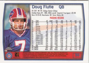 1999 Topps Chrome #20 Doug Flutie Back