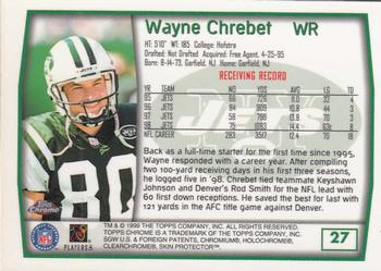 1999 Topps Chrome #27 Wayne Chrebet Back