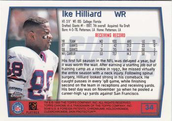 1999 Topps Chrome #34 Ike Hilliard Back
