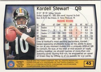 1999 Topps Chrome #45 Kordell Stewart Back