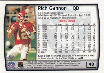 1999 Topps Chrome #48 Rich Gannon Back