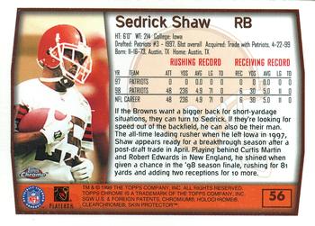 1999 Topps Chrome #56 Sedrick Shaw Back