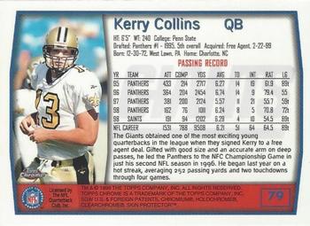 1999 Topps Chrome #79 Kerry Collins Back