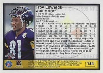 1999 Topps Chrome #154 Troy Edwards Back