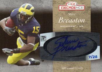 2007 SAGE Decadence - Autographs Gold #A44 Steve Breaston Front