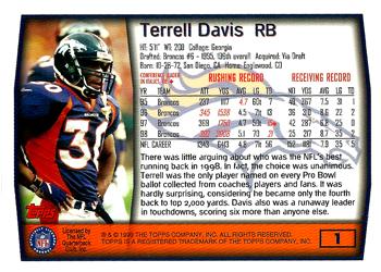1999 Topps - Topps Collection #1 Terrell Davis Back