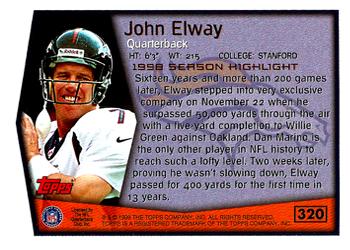 1999 Topps - Topps Collection #320 John Elway Back