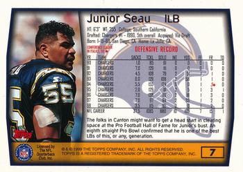 1999 Topps - Topps Collection #7 Junior Seau Back