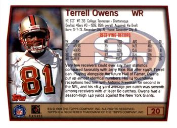 1999 Topps - Topps Collection #20 Terrell Owens Back