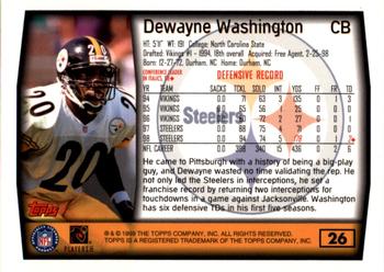 1999 Topps - Topps Collection #26 DeWayne Washington Back