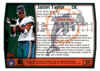 1999 Topps - Topps Collection #29 Jason Taylor Back