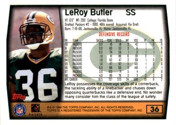 1999 Topps - Topps Collection #36 LeRoy Butler Back