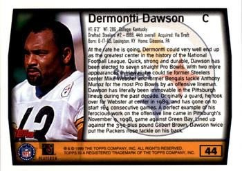 1999 Topps - Topps Collection #44 Dermontti Dawson Back