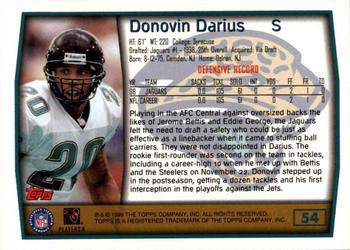 1999 Topps - Topps Collection #54 Donovin Darius Back