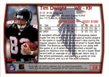 1999 Topps - Topps Collection #58 Tim Dwight Back