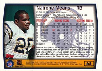 1999 Topps - Topps Collection #65 Natrone Means Back