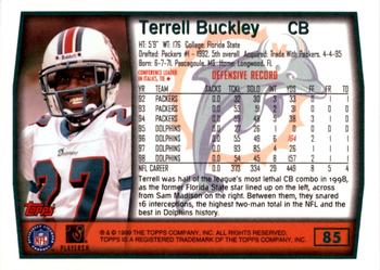 1999 Topps - Topps Collection #85 Terrell Buckley Back