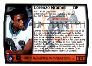 1999 Topps - Topps Collection #94 Lorenzo Bromell Back