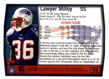 1999 Topps - Topps Collection #95 Lawyer Milloy Back
