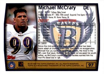 1999 Topps - Topps Collection #97 Michael McCrary Back