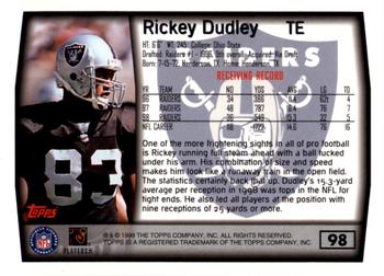 1999 Topps - Topps Collection #98 Rickey Dudley Back