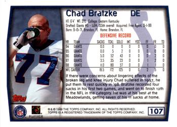 1999 Topps - Topps Collection #107 Chad Bratzke Back