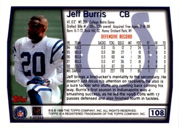 1999 Topps - Topps Collection #108 Jeff Burris Back