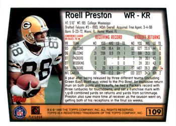 1999 Topps - Topps Collection #109 Roell Preston Back