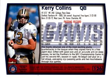 1999 Topps - Topps Collection #126 Kerry Collins Back