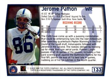 1999 Topps - Topps Collection #133 Jerome Pathon Back