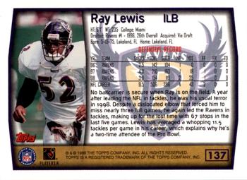 1999 Topps - Topps Collection #137 Ray Lewis Back