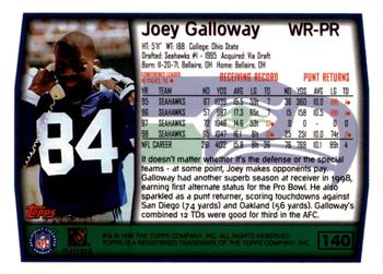1999 Topps - Topps Collection #140 Joey Galloway Back