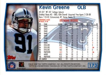 1999 Topps - Topps Collection #173 Kevin Greene Back