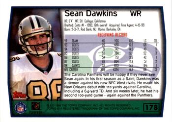 1999 Topps - Topps Collection #178 Sean Dawkins Back