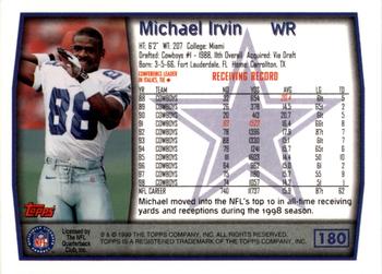 1999 Topps - Topps Collection #180 Michael Irvin Back