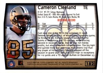 1999 Topps - Topps Collection #182 Cameron Cleeland Back