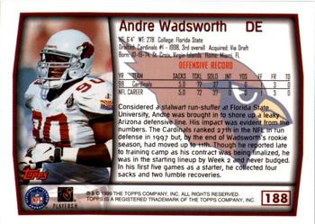 1999 Topps - Topps Collection #188 Andre Wadsworth Back