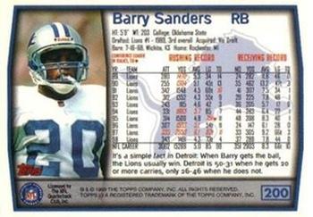 1999 Topps - Topps Collection #200 Barry Sanders Back