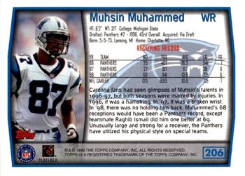 1999 Topps - Topps Collection #206 Muhsin Muhammad Back