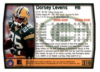 1999 Topps - Topps Collection #210 Dorsey Levens Back