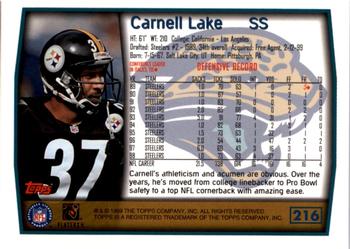 1999 Topps - Topps Collection #216 Carnell Lake Back
