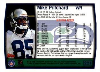 1999 Topps - Topps Collection #221 Mike Pritchard Back