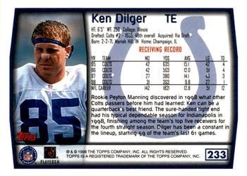 1999 Topps - Topps Collection #233 Ken Dilger Back
